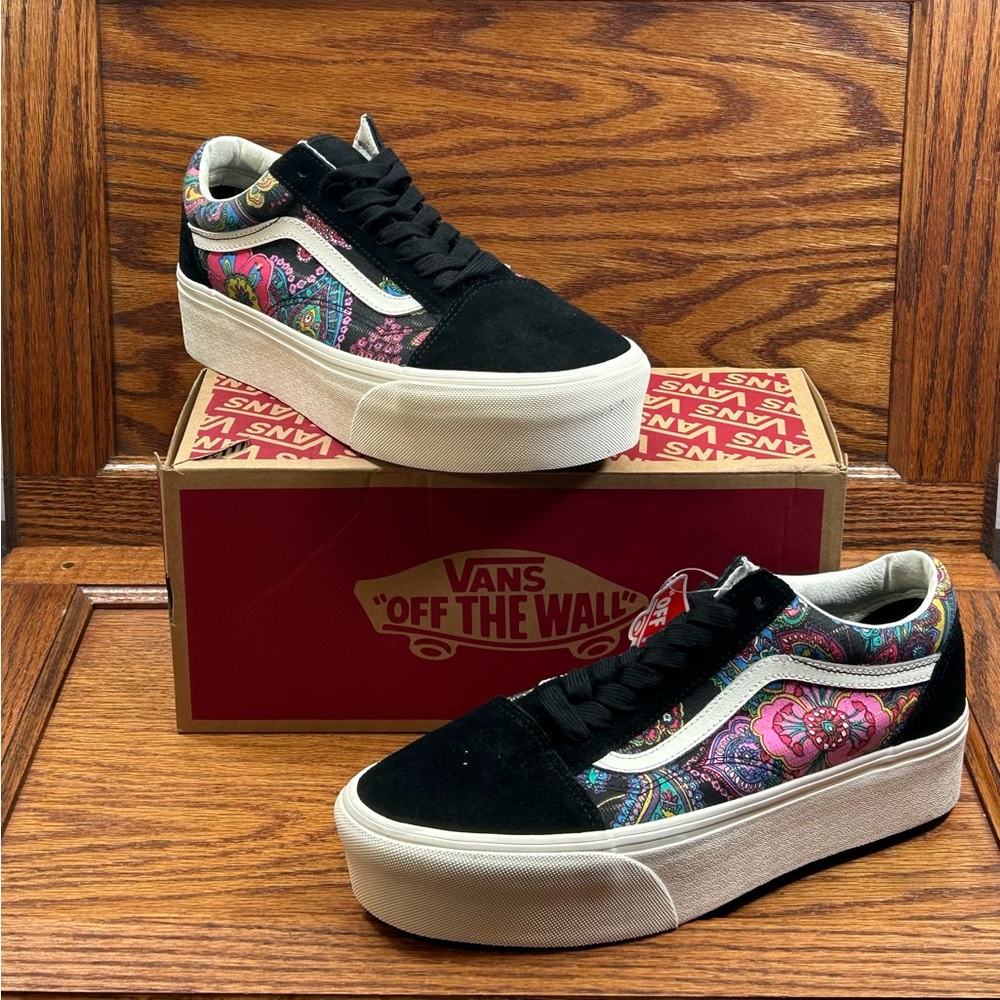 Vans Old Skool Star Paisley‎ Bloom Black Shoes